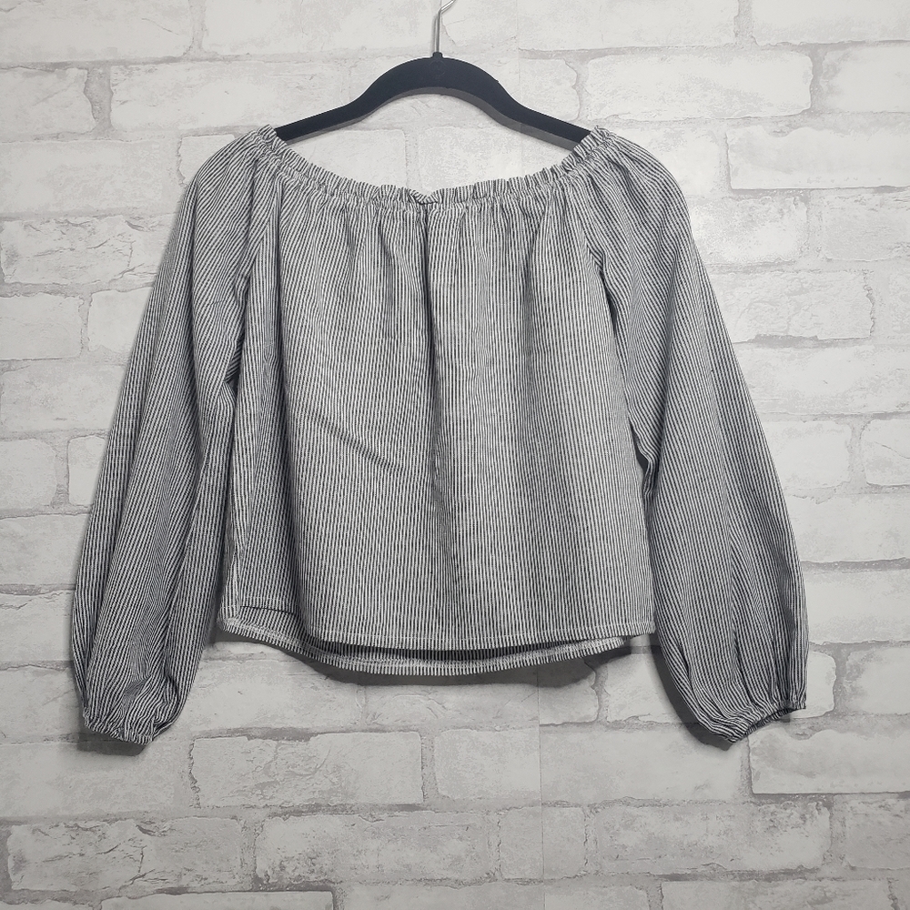 Brandy Melville Striped Off The Shoulder Top - Picture 2 of 4